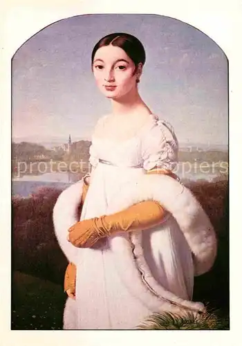 AK / Ansichtskarte Kuenstlerkarte Jean Auguste Dominique Ingres Marie Francoise Riviere 1805 Empire Kat. Kuenstlerkarte