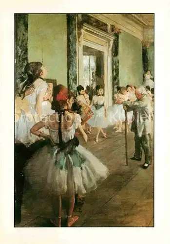 AK / Ansichtskarte Kuenstlerkarte Edgar Degas Die Tanzklasse 1874 Impressionismus  Kat. Kuenstlerkarte