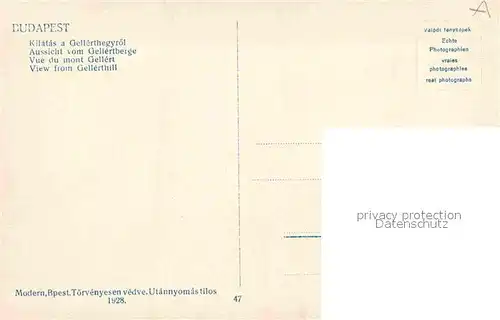 AK / Ansichtskarte Budapest Kilatas a Gellerthegyroel Blick vom Gellertberg Donau Kat. Budapest