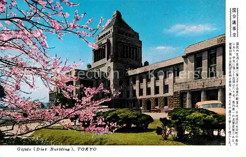 AK / Ansichtskarte Tokyo Gijido Diet Building Baumbluete Kat. Tokyo