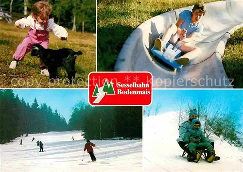 AK / Ansichtskarte Bodenmais Sommerrodelbahn Skipiste Schlittenfahrt Kat. Bodenmais