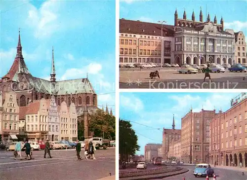 AK / Ansichtskarte Rostock Mecklenburg Vorpommern Marienkirche Rathaus Lange Strasse Kat. Rostock