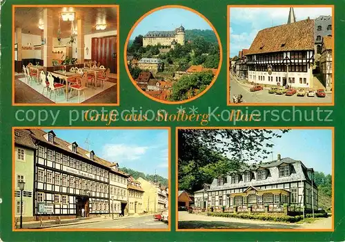 AK / Ansichtskarte Stolberg Harz Sachsenhof Bauernstube FDGB Erholungsheim Rathaus Betriebserholungsheim Kanzler FDGB Erholungsheim Waldfrieden Kat. Stolberg Harz