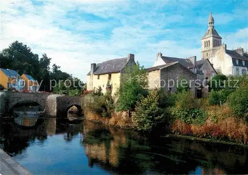 AK / Ansichtskarte Quimperle Vieux pont sur l Ell? Quartier et l ?glise Sainte Croix Kat. Quimperle