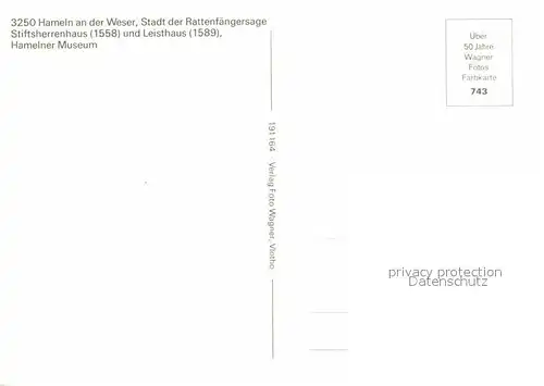 AK / Ansichtskarte Hameln Weser Stadt der Rattenfaengersage Stiftsherrenhaus Leisthaus 16. Jhdt. Musem Historische Gebaeude