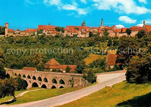 AK / Ansichtskarte Rothenburg Tauber Doppelbruecke Stadt der Tuerme Kat. Rothenburg ob der Tauber