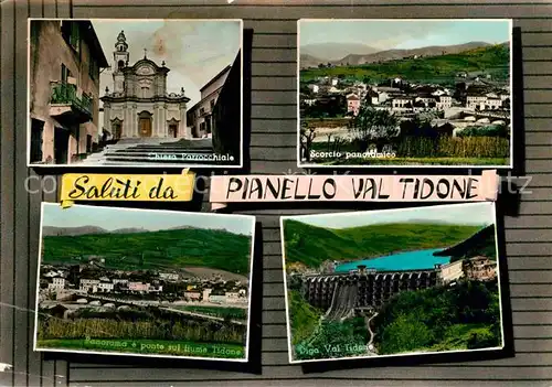 AK / Ansichtskarte Pianello Val Tidone Chiesa Scorcio panoramico Ponte Diga