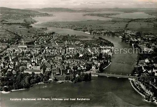 AK / Ansichtskarte Konstanz Bodensee Rhein Untersee Insel Reichenau Fliegeraufnahme Kat. Konstanz