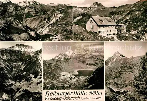 AK / Ansichtskarte Freiburgerhuette Berghaus Lechquellengebirge Bergsee Alpenpanorama Kat. Dalaas