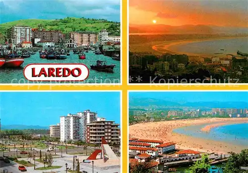 AK / Ansichtskarte Laredo Spanien Hafen Sonnenuntergang Strand Hotels