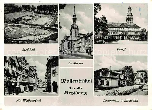 AK / Ansichtskarte Wolfenbuettel St. Marien Schloss Stadtbad Alt Wolfenbuettel Lessinghaus und Bibliothek Kat. Wolfenbuettel
