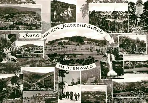 AK / Ansichtskarte Katzenbuckel Odenwald Eberbach Zwingenbach Wolfsschlucht Struempfelbrunn Hoellengrund Sprungschanze Muelben Waldkatzenbach Schollbrunner Muehle Kat. 