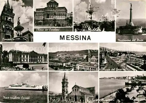 AK / Ansichtskarte Messina Sicilia Campanile Madonnina del Porto Piazza del Governo Cattedrale Lungomare Kat. Messina