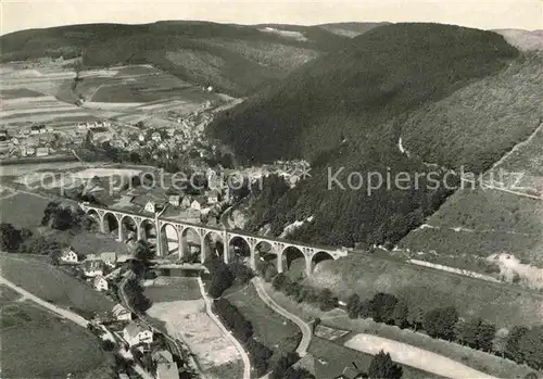 AK / Ansichtskarte Willingen Sauerland Fliegeraufnahme mit Viadukt Kat. Willingen (Upland)