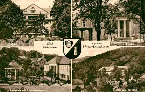 AK / Ansichtskarte Bad Liebenstein Klubhaus Kurhaus Badehaus Brunnentempel Kat. Bad Liebenstein