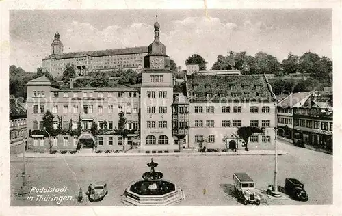 AK / Ansichtskarte Rudolstadt Rathaus Hotel zum Loewen Schloss Heidecksburg Schlosscafe Kat. Rudolstadt