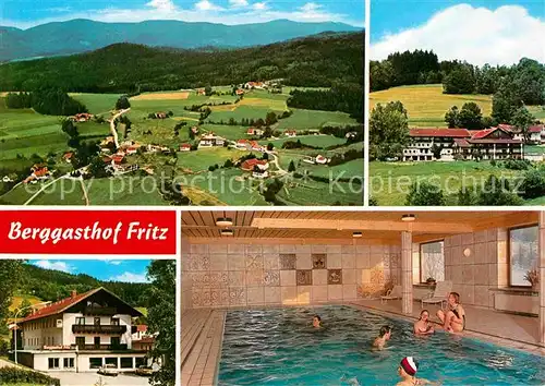 AK / Ansichtskarte Asbach Viechtach Berggasthof Fritz Hallenbad Fliegeraufnahme Kat. Drachselsried