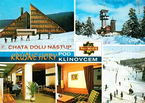AK / Ansichtskarte Loucna Klinovcem Chata dolu Nastup Berghotel Aussichtsturm Wintersport