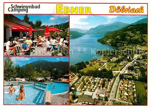 AK / Ansichtskarte Doebriach Millstaettersee Schwimmbad Camping Ebner Alpen Fliegeraufnahme