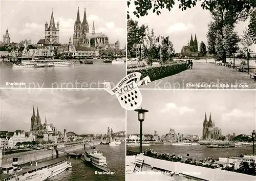 AK / Ansichtskarte Koeln Rhein Dom Ufer  Kat. Koeln