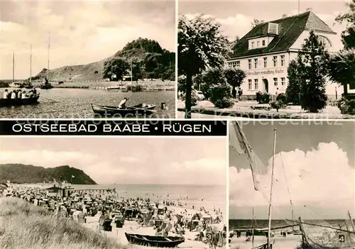 AK / Ansichtskarte Baabe Ostseebad Ruegen Moritzburg Kurverwaltung Strand Hafen Kat. Baabe