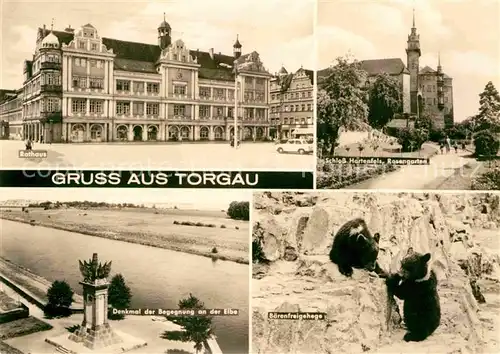 AK / Ansichtskarte Torgau Denkmal der Begegnung an der Elbe Schloss Hartenfels Kat. Torgau