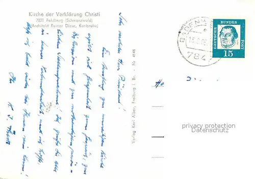 AK / Ansichtskarte Feldberg Schwarzwald Kirche der Verklaerung Christi Architekt Reiner Disse Kat. Feldberg (Schwarzwald)