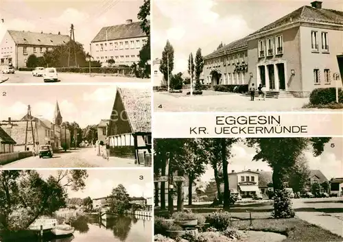 AK / Ansichtskarte Eggesin Landambulatorium Apotheke Strasse der DSF Randow HO Hotel Gaststaette Mecklenburg Platz der Freundschaft