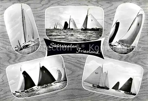 AK / Ansichtskarte Segelboote Skutsjesilen Friesland Regatta Kat. Schiffe