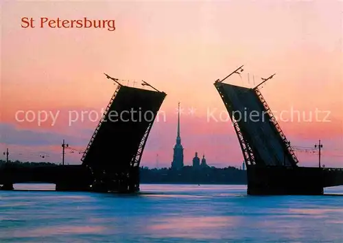 AK / Ansichtskarte St Petersburg Leningrad Palace Bridge Peter Paul Fortress 