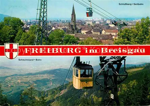 AK / Ansichtskarte Seilbahn Schauinsland Freiburg im Breisgau Schlossberg Seilbahn  Kat. Bahnen