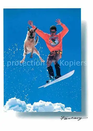 AK / Ansichtskarte Wintersport Surf Hund  Kat. Sport