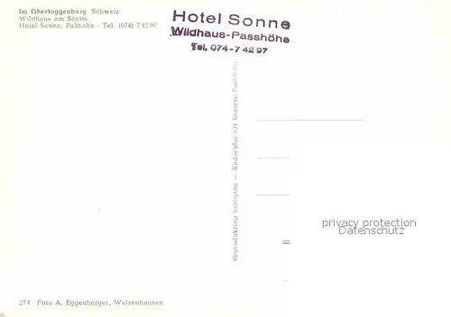 AK / Ansichtskarte Wildhaus SG Hotel Sonne Saentis Kat. Wildhaus Lisighaus