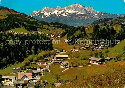 AK / Ansichtskarte Fieberbrunn Tirol Panorama mit Wildem Kaiser Kat. Fieberbrunn
