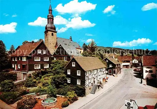 AK / Ansichtskarte Eckenhagen Hauptstrasse Kirche Kat. Reichshof