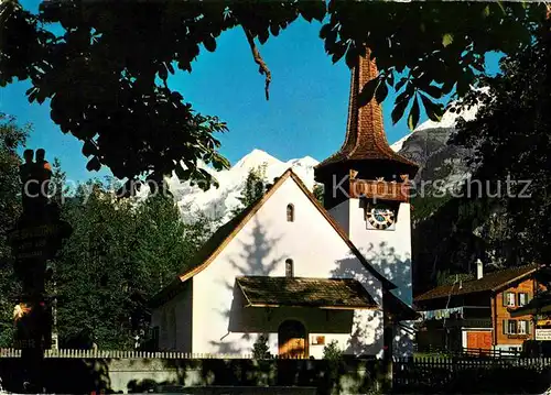 AK / Ansichtskarte Kandersteg BE Reformierte Kirche mit Bluemlisalpgruppe Kat. Kandersteg