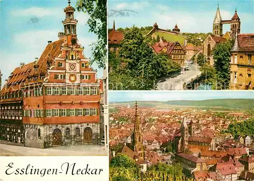 AK / Ansichtskarte Esslingen Neckar Altes Rathaus Partie an der Kirche Blick ueber die Stadt Kat. Esslingen am Neckar