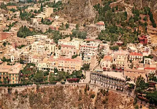 AK / Ansichtskarte Taormina Sizilien Piazza IX Aprile Veduta aerea Kat. 