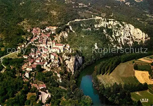 AK / Ansichtskarte Saint Cirq Lapopie Le Lot Terre des Merveilles Le village et la valle du Lot vus du ciel Kat. Saint Cirq Lapopie