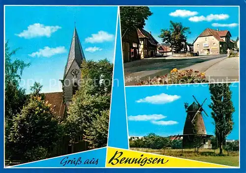 AK / Ansichtskarte Bennigsen Kirche Dorfpartie Windmuehle Kat. Springe