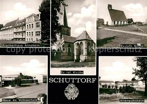 AK / Ansichtskarte Schuettorf Krankenhaus Annaheim Kirchen Altenwohnheim Volksschule Kat. Schuettorf