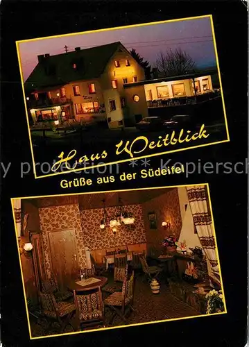 AK / Ansichtskarte Scheidchen Haus Weitblick Hotel Restaurant Pension Nachtaufnahme