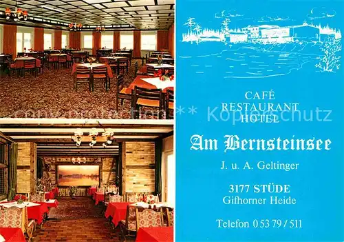 AK / Ansichtskarte Stuede Cafe Restaurant Hotel am Bernsteinsee Kat. Sassenburg