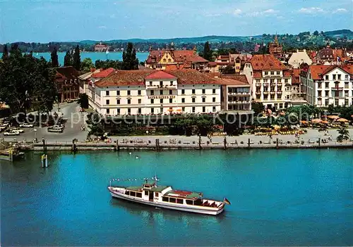 AK / Ansichtskarte Lindau Bodensee Hafen mit Hotel Bayrischer Hof  Kat. Lindau (Bodensee)