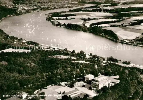 AK / Ansichtskarte Essen Ruhr Fliegeraufnahme Villa Huegel mit Baldeneysee Kat. Essen