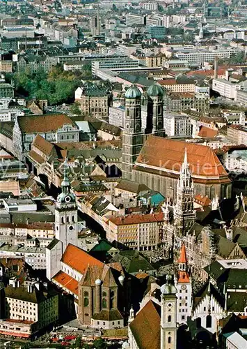 AK / Ansichtskarte Muenchen Fliegeraufnahme Peterskirche Frauenkirche Rathaus  Kat. Muenchen