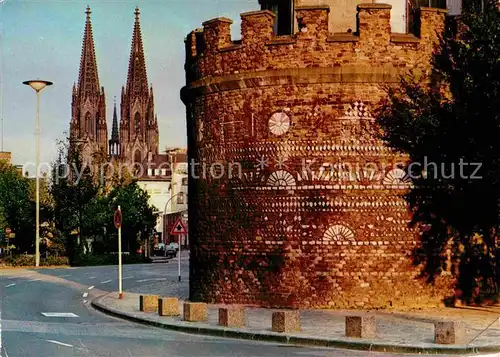 AK / Ansichtskarte Koeln Rhein Dom und Roemerturm Kat. Koeln