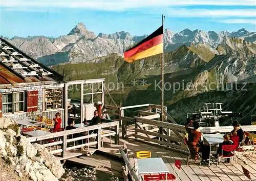 AK / Ansichtskarte Nebelhorn Gipfelhuette Hochvogel Urbeleskarspitze Hornbachkette Kat. Oberstdorf