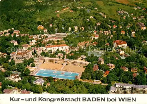 AK / Ansichtskarte Baden Wien Kur und Kongress Stadt Fliegeraufnahme Kat. Baden