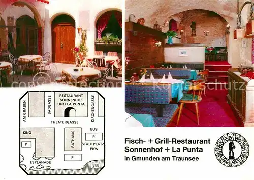 AK / Ansichtskarte Gmunden Salzkammergut Grill Restaurant Sonnenhof und La Punta Kat. Gmunden